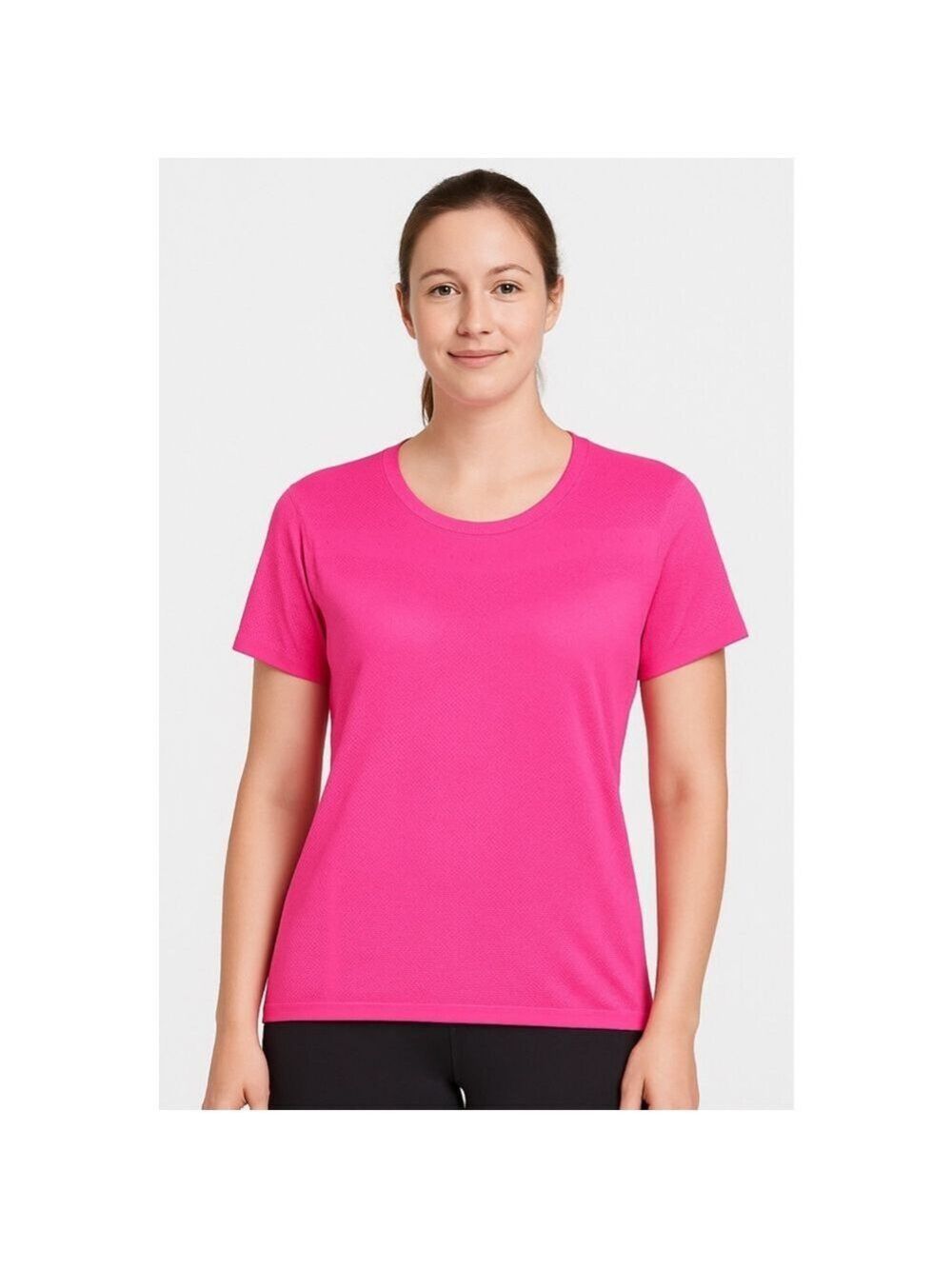 Champion Seamless Performance Tee Neon Pink L Breathable Athletic T-Shirt